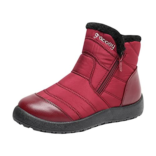 DKLOVIFU Damen Stiefeletten Mit Absatz Schnürstiefel Schwarz Damen Boots Damen Frühling Weiß Damen Stiefeletten Winter Damen Stiefel Gefüttert Stiefeletten Damen Gothic Stiefeletten Damen Lang von DKLOVIFU