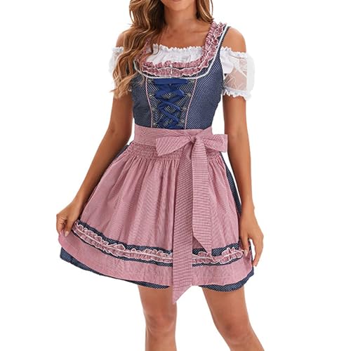DKLOVIFU Damenmode Sale Damen Elegantes Outfit Damen Komplett Dirndl Billig Hochgeschlossenes Dirndl Oktoberfest Kostüm Dirndl Sale Günstig Angebote des Tages Heute Blitzangebote von DKLOVIFU
