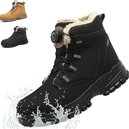 DKLOVIFU Gummistiefel Herren Arbeitsschuhe Küche Rutschfest Security Schuhe Sicherheitsschuhe S1 Damen Arbeitsstiefel Herren Winter Gefütterte Schuhe Sicherheitsstiefel Herren S3 Wasserdicht von DKLOVIFU