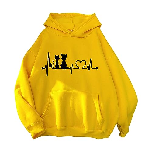 DKLOVIFU Hoodies für Damen Schmetterling Pulli Damen Kapuzenpullover Langarm Hoodie Damen Sweatshirt Sale Oversize Pullover Damen Blitzangebote des Tages von DKLOVIFU