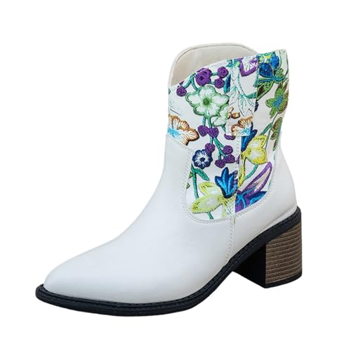 DKLOVIFU Kurze Stiefeletten Damen Halbstiefel Runde Schlupfschuhe Niederung Stiefel Mit Schnalle Casual Gefüttert Stiefel von DKLOVIFU