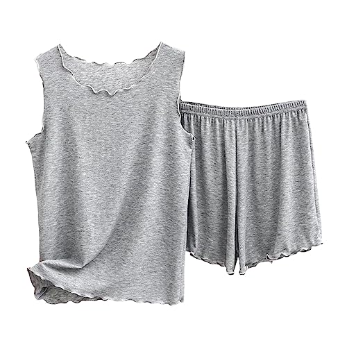 DKLOVIFU Pyjama Damen Baumwolle Crop Tops Damen Unterkleid Weiß Damen Schlafanzug Sommer Schlafanzug Damen Lang Baumwolle Jumpsuit Pyjama Damenmode Sale Damen von DKLOVIFU