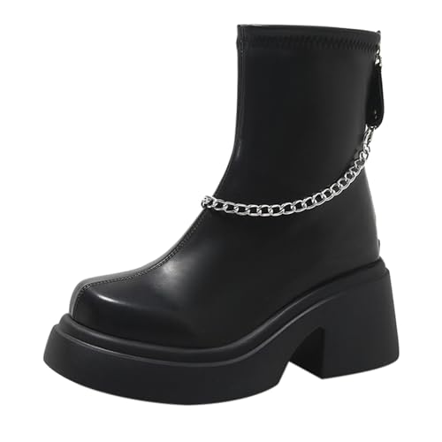 DKLOVIFU Winterboots Damen Stiefeletten Weite Stiefeletten Boots Gefüttert Winter Stiefel Schnürstiefel 280 von DKLOVIFU