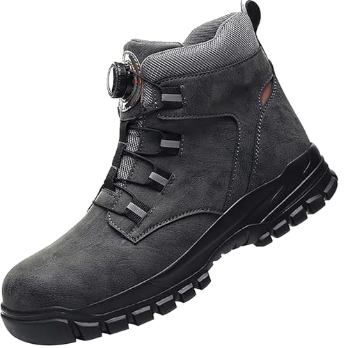 DKLOVIFU Sicherheitsschuhe Damen Sicherheitsschuhe S1 Leicht Gefütterte Schuhe Damen Rutschfeste Schuhe Schuhe mit Drehverschluss Herren Base Sicherheitsschuhe Extrem Warme Winterstiefel Herren von DKLOVIFU