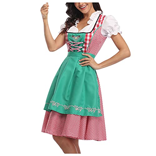 DKLOVIFU Sommer Angebote des Tages Heute Kleid Midi Dirndl Billig Oktoberfest Damen Dirndl Oktoberfest Kostüm Dirndl Lang Sale Oktoberfest Dirndl von DKLOVIFU