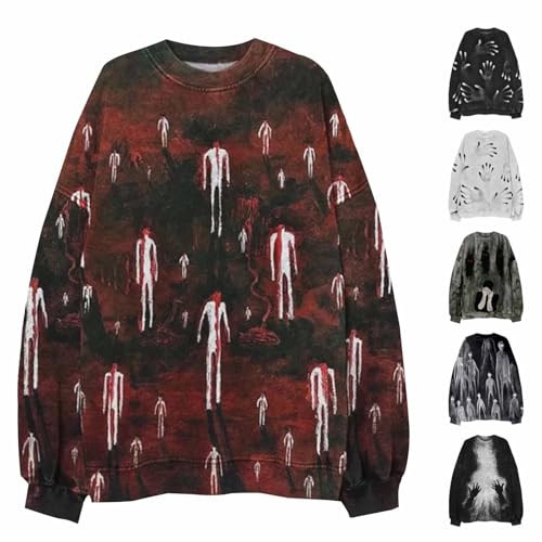 DKLOVIFU Sommer Angebote des Tages Heute Pullover Damen Gothic Blutiges Druck Sweatshirt Halloween Kostüm Damen Hoody Mit Kapuze Sale Kapuzenpullover Für Damen Pullover & Strickjacken Für Damen von DKLOVIFU