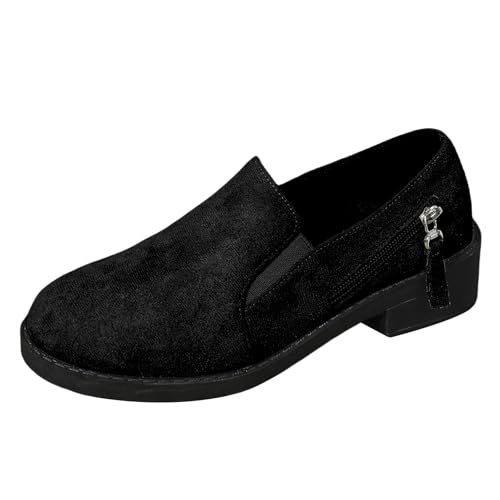 DKLOVIFU Stiefeletten Damen 2025 runde Zehenpartie im britischen Stil mit Fersenreißverschlussdetail, Bequem Herbstschuhe Damen DKLOVIFU Stiefeletten Damen 2025 runde Zehenpartie im britischen Stil mit Fersenreißverschlussdetail, Bequem Herbstschuhe Damen von DKLOVIFU