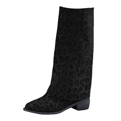 DKLOVIFU Stiefeletten Damen Trachten Elegant Halbstiefel, Spitz Schlupfschuhe Mittelalter Stiefel Mit Schnalle Absatz, Ankle Boots Halbhoch Westernstiefel Damenstiefel von DKLOVIFU