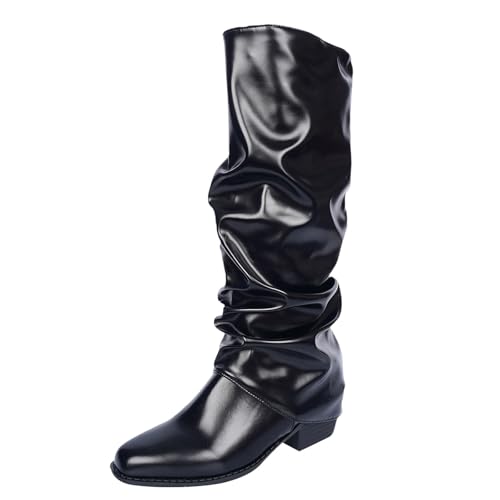 DKLOVIFU Stiefeletten Damen Trachten Elegant Wildleder Halbstiefel Spitz Schlupfschuhe Western Cowboy Stiefel von DKLOVIFU