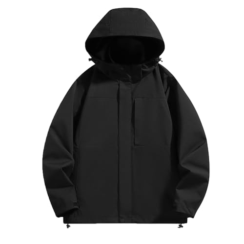 DKLOVIFU Übergangsjacke Damen Herbst Mantel Damen Dicke Fleecejacke Damen Damen Steppjacke Schwarz Lange Daunenjacke Damen Damen Winterjacke Lange Parka Wintermantel Damen Kapuze von DKLOVIFU