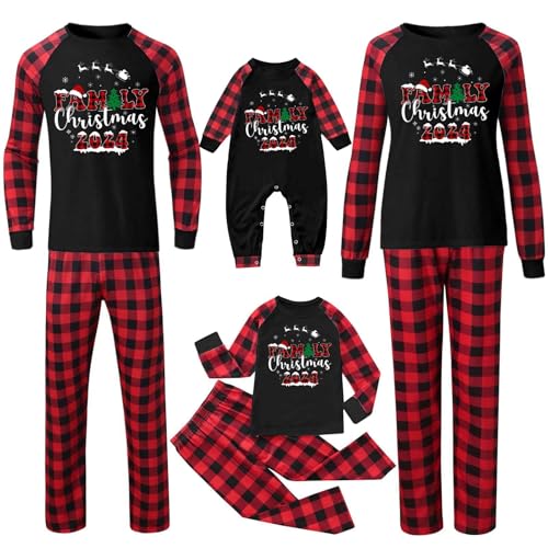 DKLOVIFU Weihnachtspyjama Familie Set Onesie Herren Weihnachtssocken Familie Nikolausmütze Strick Shorty Pyjama Herren XXL Pullover Damen Weihnachten Weihnachtsschlafanzuege Paare von DKLOVIFU