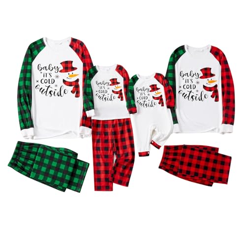 DKLOVIFU Weihnachtspyjama Familie Set Pyjama Herren Lang Pyjama Familie Set Weihnachts Outfit Baby Mama Maedchen Partnerlook Weihnachts Onesie Damen Pyjamas for Women Set von DKLOVIFU