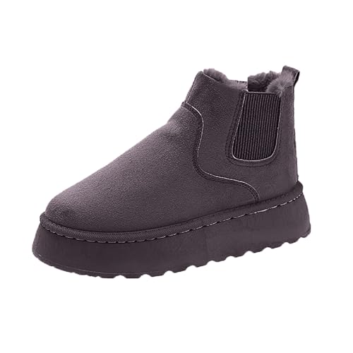DKLOVIFU Winterboots Damen Stiefeletten Weite Stiefeletten Boots Gefüttert Winter Stiefel Schnürstiefel 2272 von DKLOVIFU