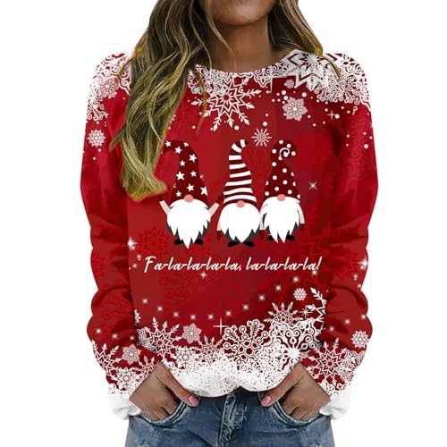 Lustige Weihnachtspullover Winterpullover Damen Lustige Weihnachtssocken Weihnachten Ugly Sweater One Shoulder Oberteil Damen Christmas Sweater Couple Weinrote Strickpullover Damen von DKLOVIFU