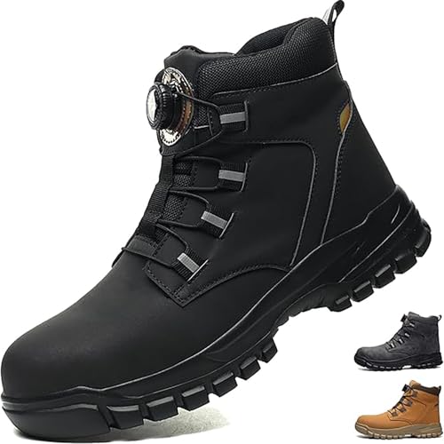 Schuhe Wasserdicht Herren Arbeitsschuhe Wasserdicht Arbeitsschuhe Herren S3 Hoch Flauschige Schnürsenkel Winter Arbeitsstiefel Herren Winterstiefel Herren S3 Sicherheitsschuhe S3 Ohne Schnüren Herren von DKLOVIFU