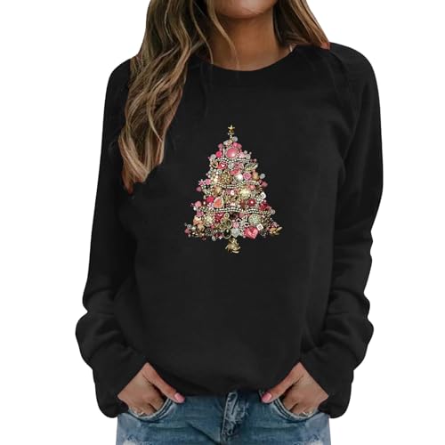 Teenager Mädchen Langarmshirt Damen Shirt Herren Lustig Ugly Christmas Pullover Hässliche Weihnachtspullover Herren Ugly Christmas Shirt Damen Pullover Azurblau von DKLOVIFU