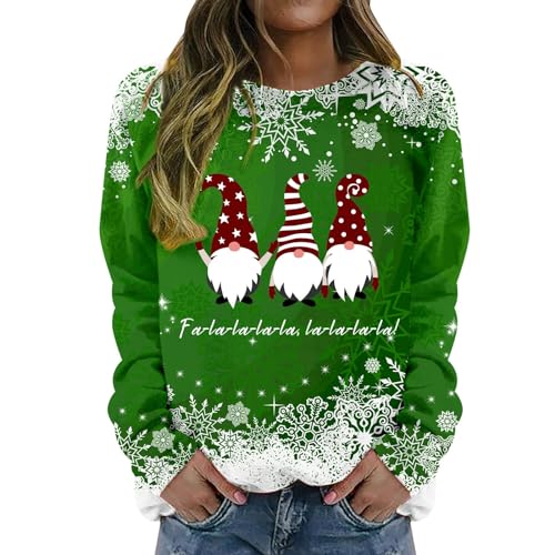 Weihnachtspullover Lustig Longpullover für Damen Ugly Christmas Sweatshirt 376 von DKLOVIFU