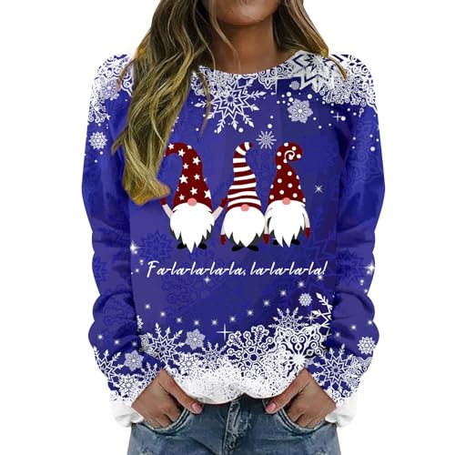 Weihnachts Tshirt Damen Langarm Shirts Damen Lustiger Weihnachtspulli Ugly Christmas Socks Longpulli Weihnachten Christmas Socks Pullover Damen Grau von DKLOVIFU