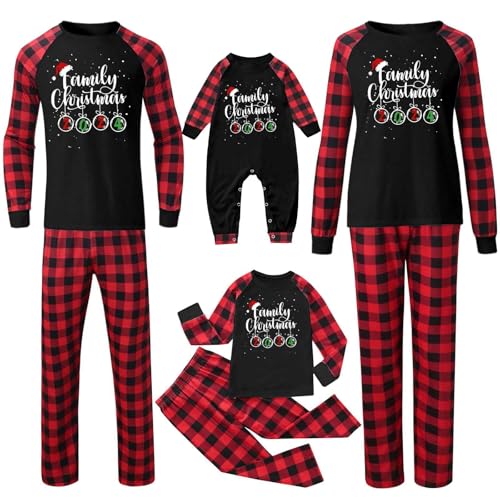 Weihnachtspyjama Familie Set Herren Pyjama Lang Weihnachtspullover Familie Set Baby Langer Pyjama Damen Schlafanzug Mutter Tochter Set Weihnachtspullover Familie Set Baby Paerchen Pyjama Set von DKLOVIFU
