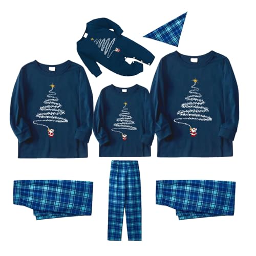 Weihnachtspyjama Familie Set Schlafanzug Jungen Weihnachtspullover Familie Set Led Mutter Tochter Weihnachtskleid Famili Kleidung Outfit Weihnachten Damen Merry Christmas Family Set von DKLOVIFU
