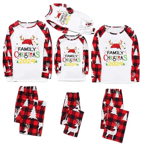 Weihnachtspyjama Familie Set Weihnachtspullover Kinder Pyjama Christmas Family Jumpsuit Weihnachten Kinder Weihnachtlicher Schlafanzug Weihnachtspyjama Weihnachtsschlafanzuege von DKLOVIFU