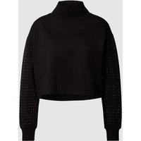 DKNY PERFORMANCE Cropped Sweatshirt mit Applikationen Modell 'RHINESTONE' in Black, Größe M von DKNY PERFORMANCE