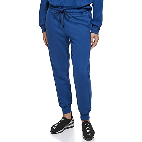 DKNY Women's Sport Mirror Logo Relaxed Jogger W/Side Panel Sweatpants, Poseidon, Medium von DKNY