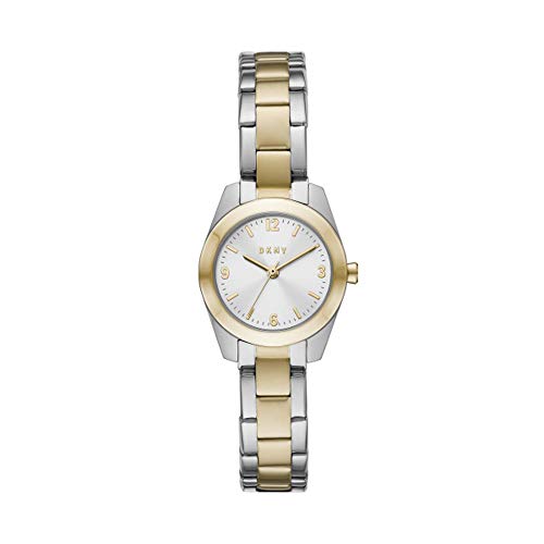 DKNY Damenuhren Nolita, Dreizeiger Uhrwerk, 26mm 2T Silber/Gold Edelstahlgehäuse mit Edelstahlarmband, NY2922 von DKNY