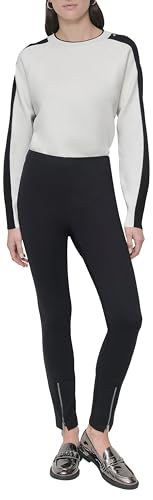 DKNY, Women's Cupro Stripe Wide Leg, Black,XXS von DKNY