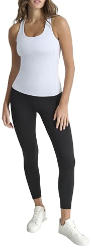 DKNY,Women's Balance Compression Racerback Tank W/Built IN Bra, RAIN,L von DKNY