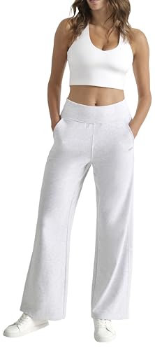 DKNY,Women's MINI Stud Logo Wide Leg Pant with Pockets, Optic Hthr, XS von DKNY