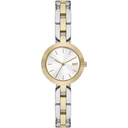 DKNY Damenuhren City Link, Dreizeiger Uhrwerk, 26mm Silbernes Edelstahlgehäuse mit Edelstahlarmband, NY6627 von DKNY