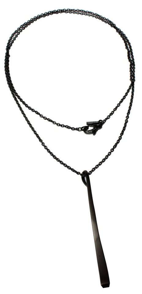 DKNY Collier Damen, aus Edelstahl, Schwarz, Karabiner, 74,5cm lang von DKNY