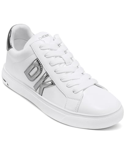 DKNY Damen Abeni-LACE UP Sneakers Sneaker, White and Nickel, 39 EU DKNY Damen Abeni-LACE UP Sneakers Sneaker, White and Nickel, 39 EU von DKNY
