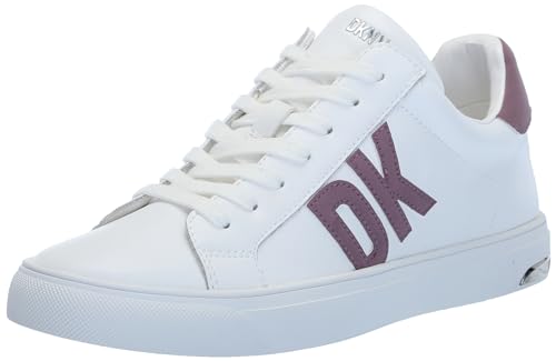 DKNY Damen Abeni-Lace Up Sneaker, White/Mauve, 37.5 EU von DKNY