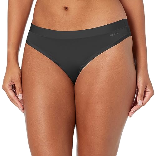 DKNY Damen Active Comfort Thong Tangahöschen, Schwarz, M von DKNY
