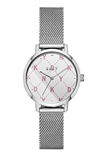 DKNY Damen Quartz Armbanduhr, 32.00mm GehäusegröÃŸe mit Silber analog Zifferblatt und Silber Metallarmband Armband NY2815 von DKNY
