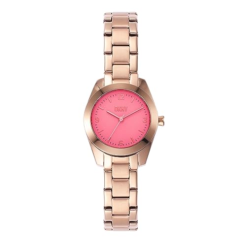 DKNY Damen-Armbanduhr Nolita Edelstahl Quarz Kleid, Roségold / Pink von DKNY