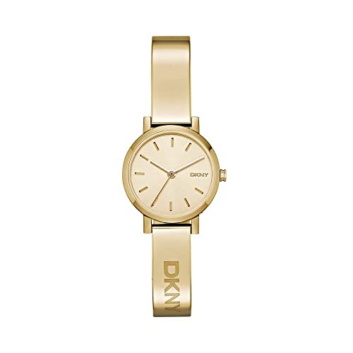 DKNY Damenuhren Soho, Dreizeigeruhrwerk, 24mm GoldEdelstahlgehäuse mit Edelstahlarmband, NY2307 von DKNY