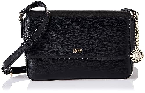 DKNY Damen Bryant Md Flap Cross Umhängetasche, Schwarz/Gold von DKNY