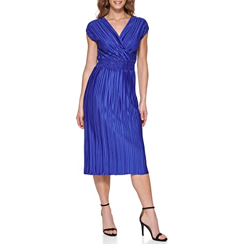 DKNY Damen Cap Sleeve Regular Fit Cocktail Dress, Berry Blue, 40 von DKNY