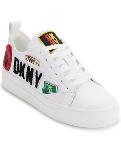 DKNY Damen Coreen City Signs-Lace up Sneaker, Bright White, 40 EU von DKNY