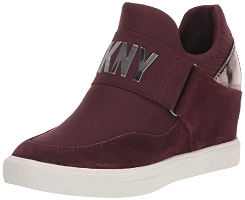 DKNY Damen Cosmos Everyday Wedge Sneaker mit Logo Sandale mit Absatz, Bordeaux, 40.5 EU von DKNY