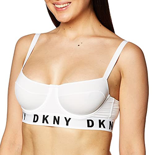 DKNY Damen Cozy Boyfriend Underwire Bra Top BH, weiß/schwarz, 80DD von DKNY