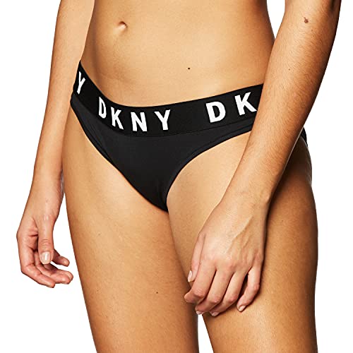 DKNY Damen Cozy Boyfriend Unterwsche im Bikini-Stil, schwarz/weiß, Large von DKNY