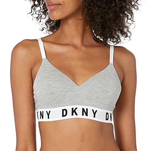 DKNY Damen Cozy Boyfriend Bügelloser Pushup Push-Up-BH, Grau meliert/Weiß/Schwarz, Medium von DKNY