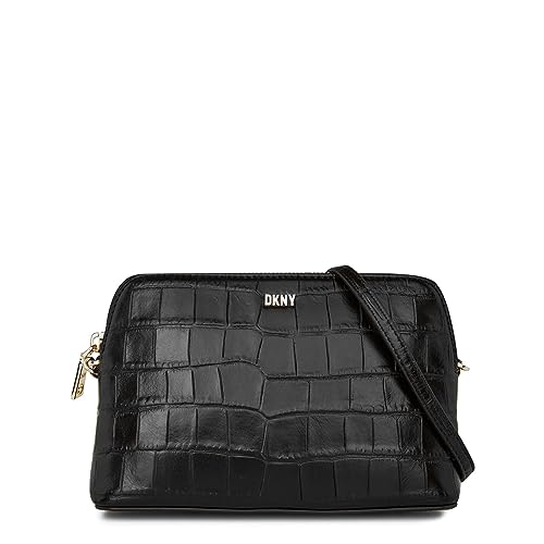 DKNY Damen Croc Shoulder Handtasche Taschen Und Geldbörsen Schwarz ONE SIZE von DKNY