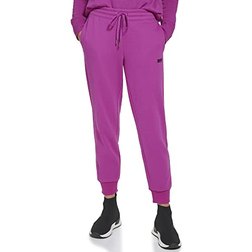 DKNY Damen Sport Metallic Stripe Logo Fleece Sweatpant Trainingshose, Wilder Astor, S von DKNY