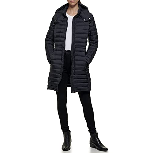 DKNY Damen Dkny Outerwear Women's, Zipfront With Cuff And Pockets, Packable JACKET, Schwarz, L EU von DKNY