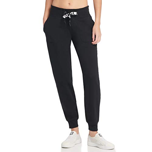 DKNY Damen Women's Fleece Joggers, Light Sweatpants for Women Trainingshose, Schwarz, S von DKNY